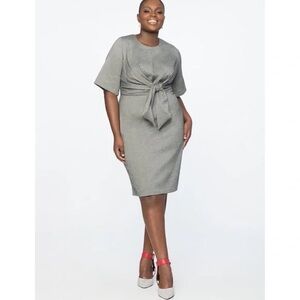 Eloquii Tie Front Work Dress